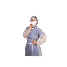 Avental Descartável Manga Longa Punho Elástico Viés e Cinto Acoplado Branco PP 30Gr Crown Name Tamanho 140x120cm