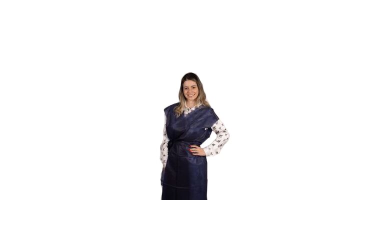 Avental Descartável sem Manga com Viés e Cinto Acoplado Azul PP 30Gr Crown Name